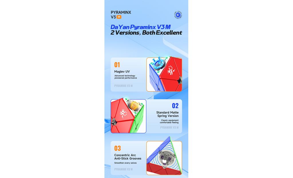 DaYan Pyraminx V3 (Magnetic, MagLev, Ball-Core, UV Coated) | SpeedCubeShop