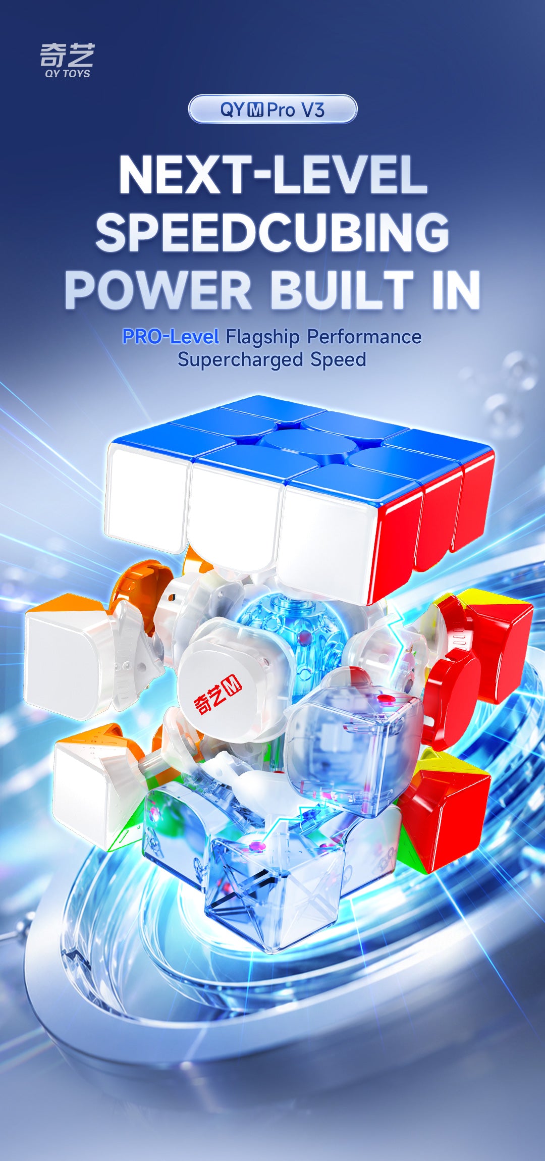 QiYi M Pro 3x3 V3 Flagship – Magnetic Speed Cube | SpeedCubeShop