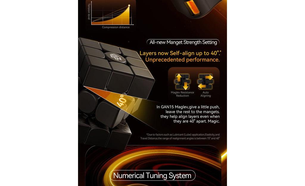 GAN 15 3x3 (Magnetic, MagLev, Core Magnets, UV Coated) | SpeedCubeShop