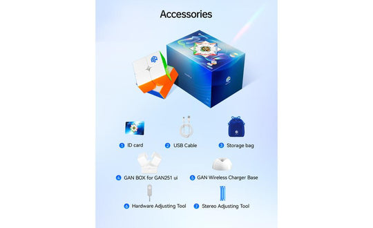 GAN 251 UI 2x2 (Magnetic, Ball-Core, UV Coated) - Bluetooth Smart Cube