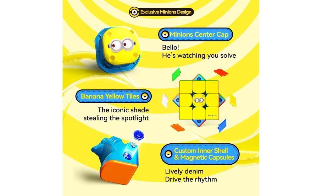 GAN i Carry 4 3x3 (Magnetic) - Minions Edition, Bluetooth Smart Cube