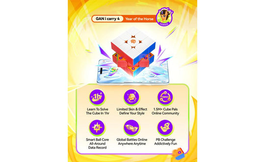 GAN i Carry 4 3x3 (Magnetic) - New Year Edition, Bluetooth Smart Cube