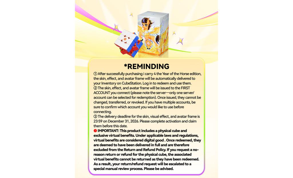 GAN i Carry 4 3x3 (Magnetic) - New Year Edition, Bluetooth Smart Cube