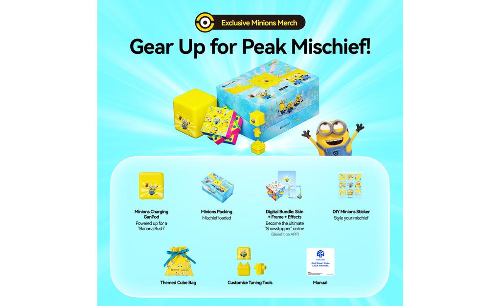 GAN i4 3x3 (Magnetic, MagLev, Ball-Core) - Minions Edition, Bluetooth Smart Cube