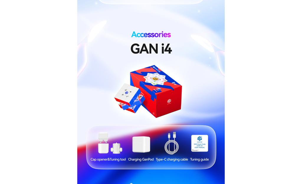 GAN i4 3x3 (Magnetic, MagLev, Ball-Core, UV Coated) - Bluetooth Smart Cube