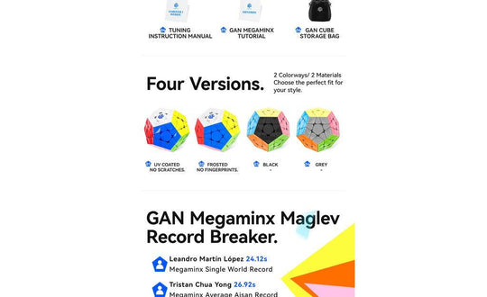 GAN Megaminx V2 (Magnetic, MagLev, Ball-Core) | SpeedCubeShop