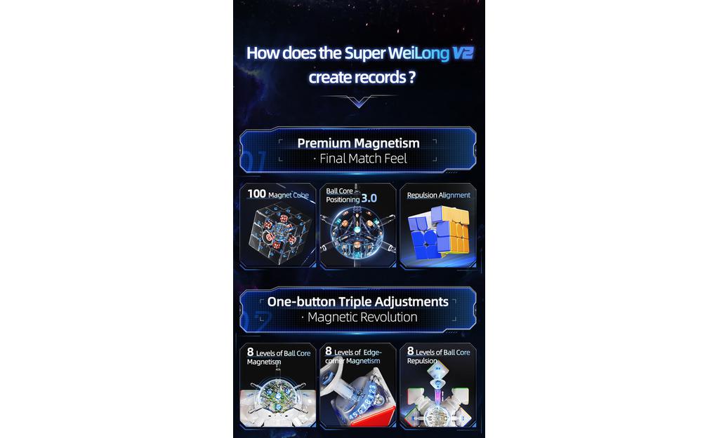 MoYu Super WeiLong 3x3 V2 (Magnetic, 20-Magnet Ball-Core, UV Coated) | SpeedCubeShop