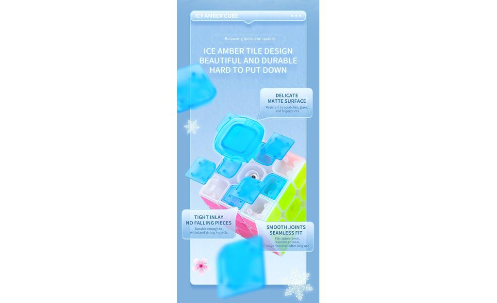 QiYi Fisher Cube (Tiled) - Icy Amber | SpeedCubeShop