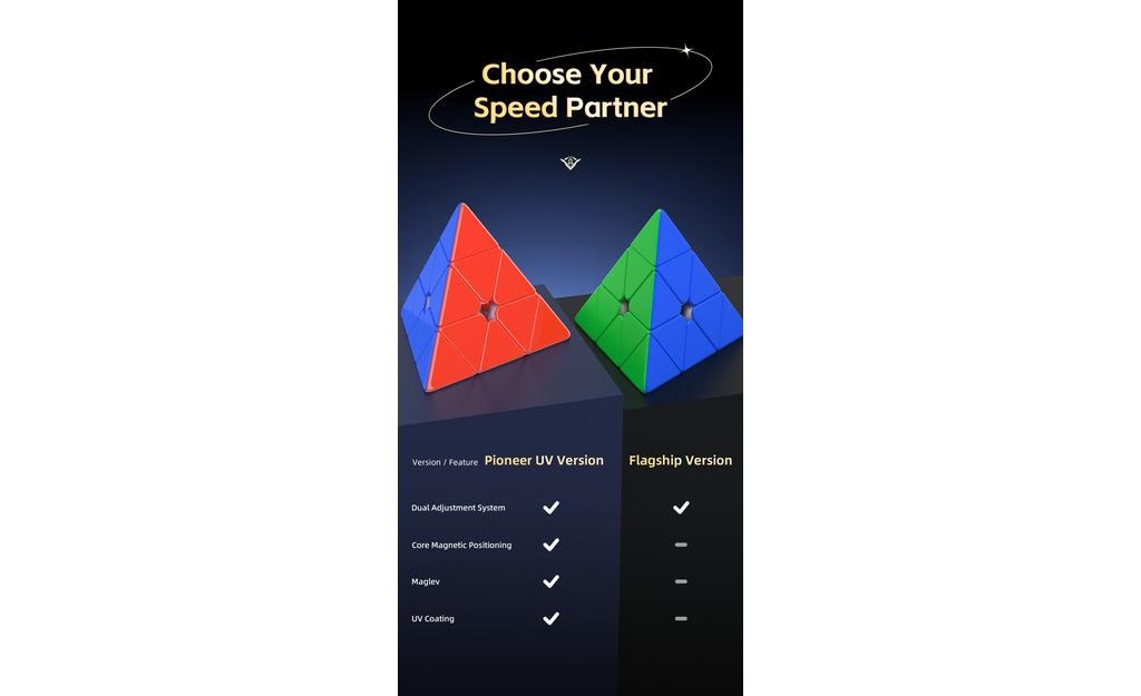 QiYi M Pro Pyraminx Pioneer (Magnetic, MagLev, Core Magnets, UV Coated) | SpeedCubeShop