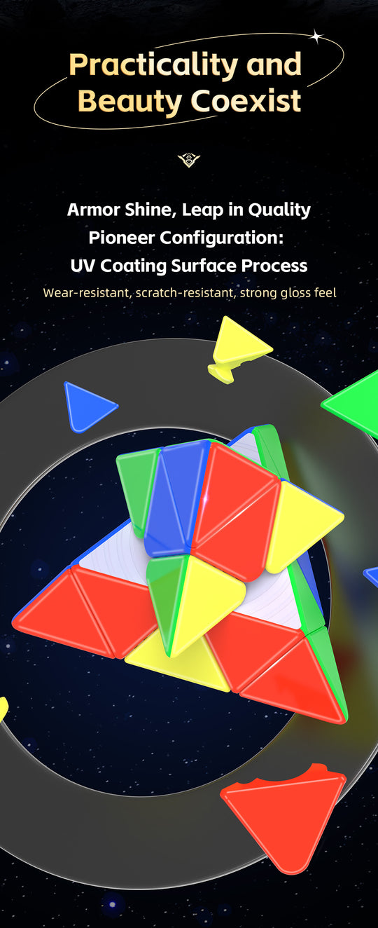 QiYi M Pro Pyraminx Pioneer (Magnetic, MagLev, Core Magnets, UV Coated)