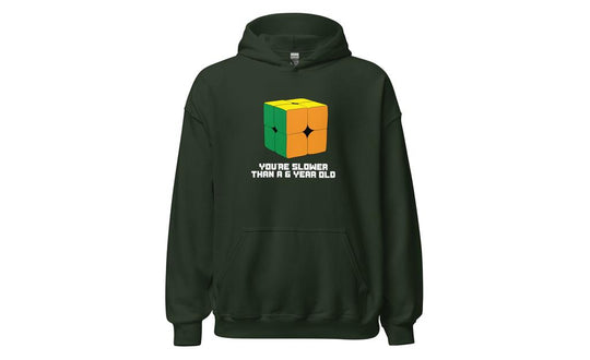 Slower Than a 6 Year Old Hoodie V2 - Dark | SpeedCubeShop