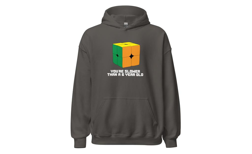 Slower Than a 6 Year Old Hoodie V2 - Dark | SpeedCubeShop