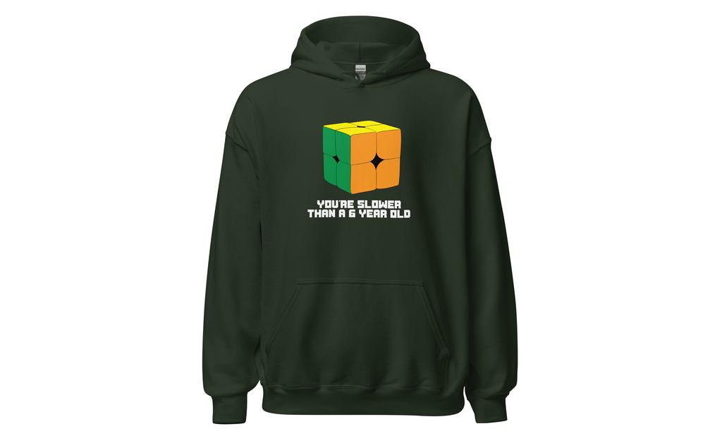 Slower Than a 6 Year Old Hoodie V2 - Dark | SpeedCubeShop