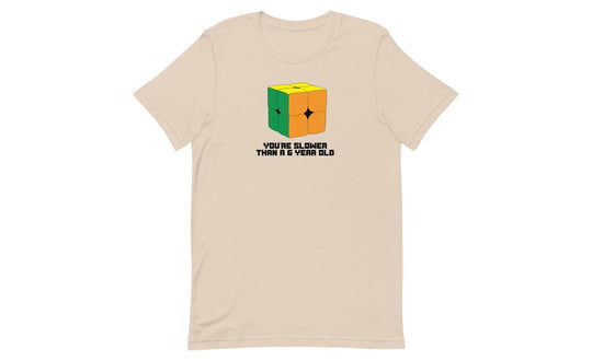 Slower Than a 6 Year Old Shirt V2 - Light | SpeedCubeShop