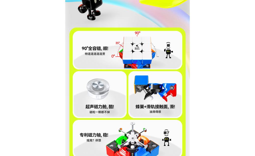 Swift Block Super 3x3 (Magnetic, MagLev, Core Magnets, UV Coated)