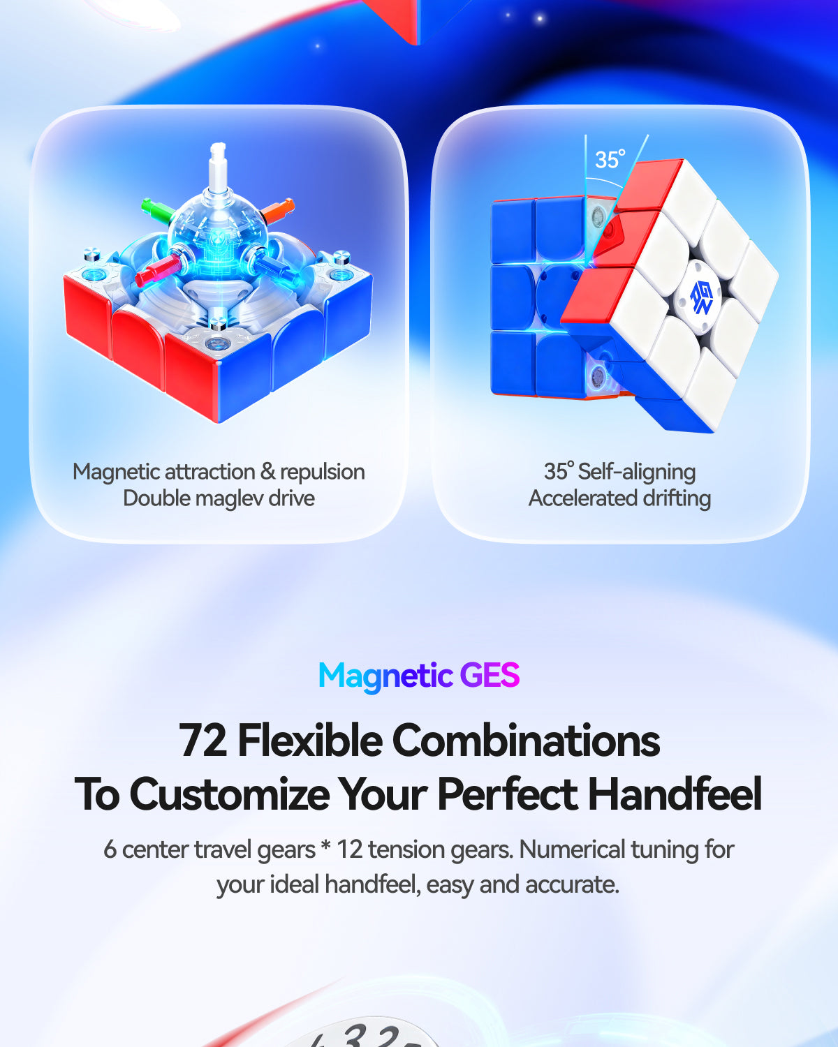 GAN i4 3x3 (Magnetic, MagLev, Ball-Core) - Bluetooth Smart Cube