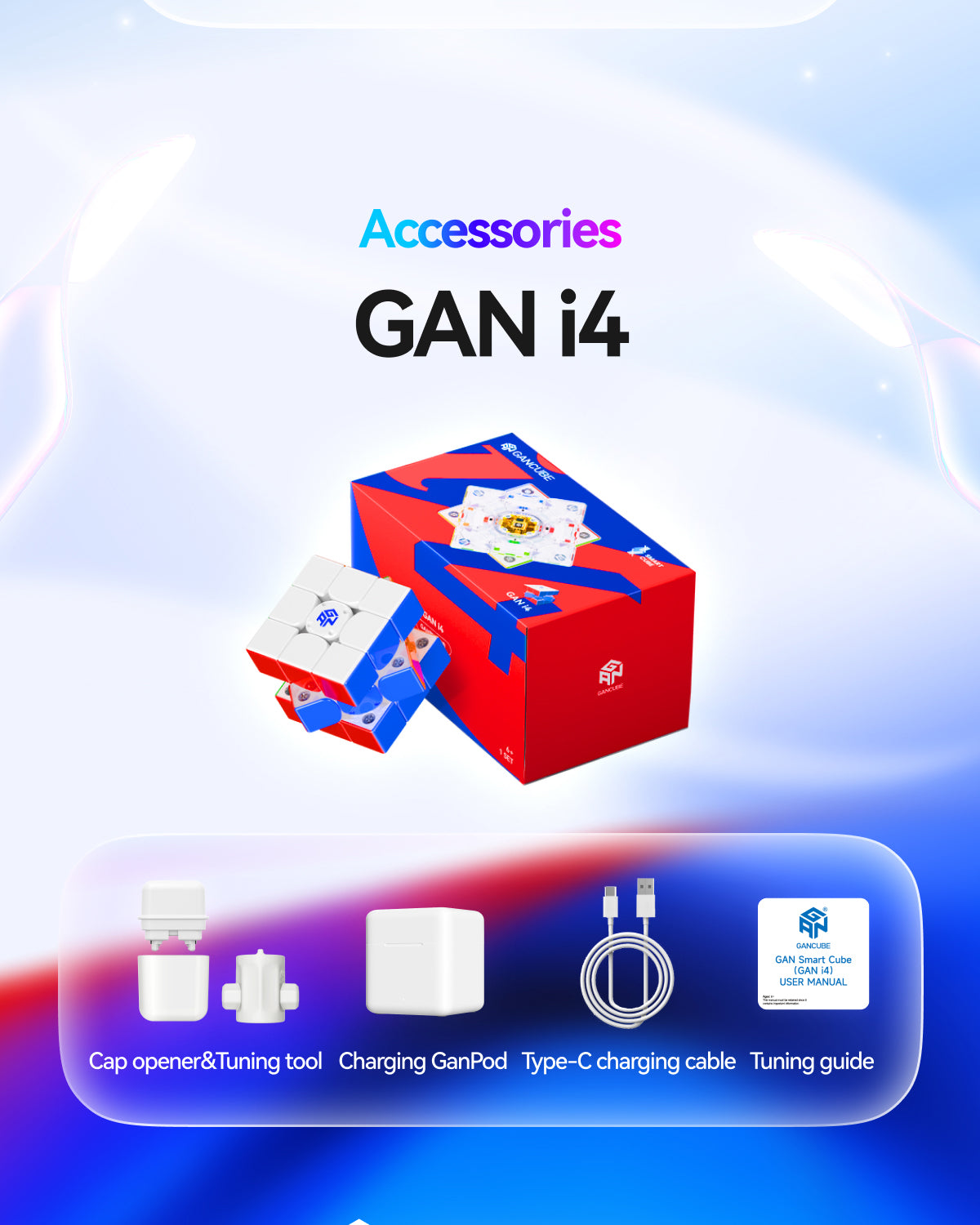 GAN i4 3x3 (Magnetic, MagLev, Ball-Core) - Bluetooth Smart Cube