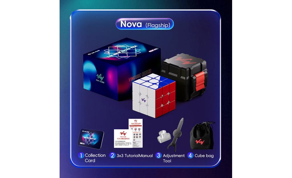 VIN Cube 3x3 Nova (Magnetic, MagLev, Ball-Core, UV Coated)