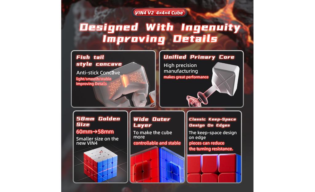 VIN Cube 4x4 V2 Sprint (Magnetic) | SpeedCubeShop