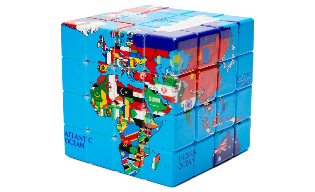 World Map 4x4 - Flags