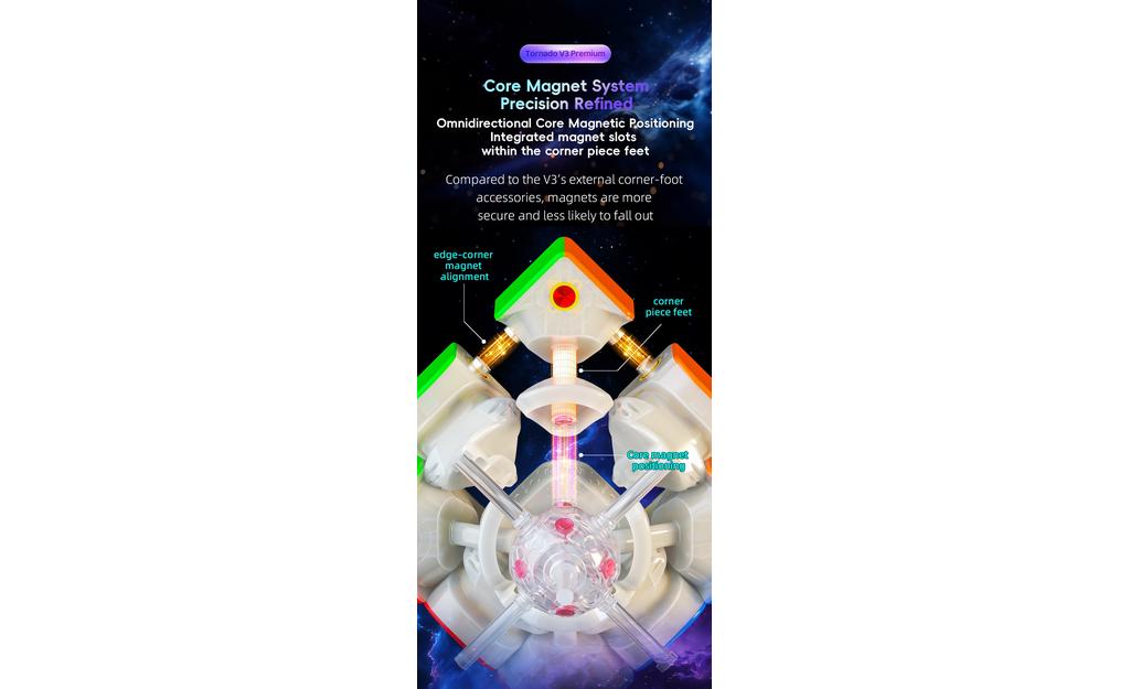 X-Man Tornado 3x3 V3 Premium, Flagship (Magnetic, Ball-Core, UV Coated)