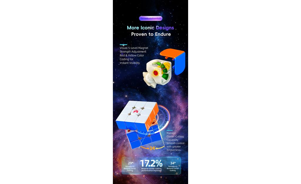 X-Man Tornado 3x3 V3 Premium, Flagship (Magnetic, Ball-Core, UV Coated)