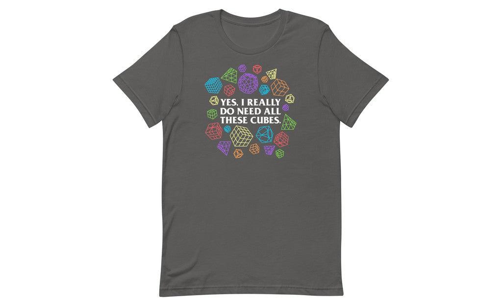 Yes, I really do need all these cubes (Dark) - Rubik's Cube Shirt | SpeedCubeShop