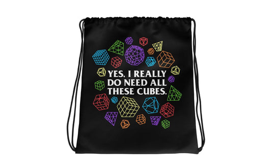 Yes, I Really Do Need All These Cubes - Rubik's Cube Drawstring Bag | SpeedCubeShop